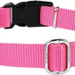 Hyhug Dog Collar with Quick Release Buckle, Nylon Adjustable Sturdy Cute Dog Collars for Large Dogs (Candy Pink, Large)