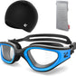 ZIONOR G1 Lite Swim Goggles with Swim Cap Comfortable Anti-fog Swimming Goggles Cap Set for Adult Men Women