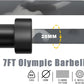 7ft Olympic Barbell for Strength Training and Olympic Weightlifting, 500 700 1000LBS Capacity Available, 2 Inch Bar for Squats, Home Gym Fitness Equipment, Bench Press, Deadlift,Powerlifting