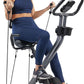 Sunny Health & Fitness Smart Folding X-Bike, Portable Compact Exercise Bike for Indoor Cycling Workout, Home Cardio Training Machine, Free SunnyFit App Bluetooth Connect, Optional Foldable Recumbent