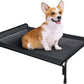 Veehoo Outdoor Elevated Dog Bed, Raised Dog Cot for Small Medium Dogs, Cooling Washable Waterproof Pet Hammock Beds with Slope Headrest, Breathable Mesh and Sturdy Frame, M, Black, CWC2204