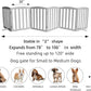 ZJSF Foldable Freestanding Indoor Dog Gate for House Wood Long Pet Gates Dog Fence for Stairs Puppy Gates for Hallways, Puppy Gate,Support Feet Included, Grey, 24 "Height-6 Panels