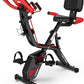 pooboo Folding Exercise Bike, Foldable Upright Stationary Bike, Indoor Cycling Magnetic X-Bike with 8-Level Adjustable Resistance, 6.6 LBS Flywheel, 300LB Capacity, Bottle Holder & Back Support Cushion for Home Gym