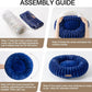 MEWOOFUN Donut Dog Beds for Small Dog, Calming Bed Round Cute Puppy Bed with Non-Slip Bottom, Fluffy Washable Pet Bed for Puppy and Kitten (Navy Blue, M (30x30x8))