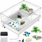 GOZILLA Small Turtle Tank, Acrylic Turtle Tank Starter Kit, Reptile Habitat and Terrarium with Multi-Functional Areas for Tortoise, Crab, Crayfish, Small Reptile.(Black Tank)