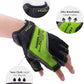 HANDLANDY Fingerless Work Gloves for Men Utility Padded Half Finger Driving Working Gloves (Medium, Green)
