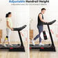CIIHI Treadmill with Auto Incline - Adjustable Height Handrail 15% Auto Incline Treadmill with 400 lbs Capacity - Foldable Running Machine for Home with APP, Voice Control and Speaker - 8.7 MPH