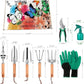 Gardening Tools Set of 9 - Complete Heavy Duty Garden Tools Set with Fashion Handbag - Durable Gardening Supplies Kit Ideal Gifts for Women