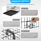 FDW Dog Crate for Small Dogs 18 Inch Folding Metal Wire Pet Cage Double Door W/Divider Panel Indoor Outdoor Kennel Leak-Proof Plastic Tray,Black