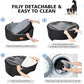 Dog Car Seat for Medium Dogs Up to 50 lbs, Pet Booster Seat for Cars SUVs and Trucks, Travel Dog Bed with Safety Strap, Thick Cushion, Non-Slip Base, Washable and Portable(Black/Gray