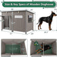 55" Extra Large Outdoor Dog House Weatherproof Wooden Doghouse Indoor for Large Breed Dogs with Anti Bite Frames with Window,10 Elevated Feet, Reinforced Bottom for Pet Up to 220LBS