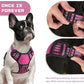 BUMBIN Dog Harness for Large Dogs, No Pull Adjustable No Choke Pet Vest with Dog Leash Fit Smart Reflective Pet Walking Harness for Training Easy Control Soft Handle Rose Red S