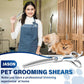 JASON 7" Curved Thinner Dog Scissors - Ergonomic Dog Grooming Scissors Silver Curved Blender Dog Shears 440C Stainless Steel Grooming Shears Professional Pet Shears For Groomer (50-Teeth)