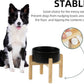 Ceramic Raised Dog Bowl Set, Elevated Dog Bowl with Stand, Food and Water Bowl for Medium Breed Dogs, Weighted Dog Dishes, Pet Bowl(7.3'',41OZ, Black)