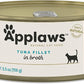 Applaws Natural Wet Cat Food in Broth, Limited Ingredient Canned Wet Cat Food, No Additives, Made with Natural Ingredients, Tuna Fillet Broth (6 x 5.5oz Cans)