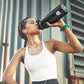 40 oz Insulated Water Bottle | Thickened Stainless Steel Vacuum Metal | Portable Sports Water Jug for Gym and Hiking with Straw, Carrier Bag, Handle Strap | BPA-Free 40 oz, Black