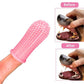 3-in 1 Dog & Cat Grooming Supplies- Self-cleaning Slicker Brush, Deshedding Rake Comb, And Finger Toothbrush For Dogs & Cats | Perfect For Pet Grooming Kit, Dematting And Dental Tool (pink)
