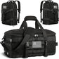 ETRONIK Gym Bags for Men Women, Tactical Duffle Bag Backpack with Shoe Compartment, 3 in 1 Carry on Travel Backpack with Wet Pocket, Weekender Overnight Range Bag for Workout Football Gym, Black