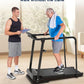 Redliro Treadmill for Seniors with Long Handrails - 300 lbs Capacity Walking Treadmill for Elderly with Cup Holder - Recovery Machine for Home Use with Clear, Non-Scrolling Display (Black)