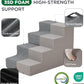 Made4Pets Dog Stairs for Small Dogs, Extra Wide Dog Steps for Bed Couch Sofa and Chair, 35D Foam Pet Steps for Small Dogs and Cats, Non-Slip Bottom Pet Stairs, Grey, 3 Steps