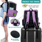 PetAmi Dog Travel Bag Backpack, Airline Approved Dog Bags for Traveling, Puppy Diaper Bag Supplies, Pet Camping Essentials Hiking Accessories Dog Mom Gift, Food Container, Collapsible Bowls, Purple