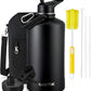 COKTIK 128 oz Insulated Water Bottle, Triple Wall Stainless Steel Flask, Keeps Drinks Cold for 48 Hrs Leak-Proof & BPA-Free Half Gallon Jug with Paracord Handle, Straw & Spout Lids(Black)