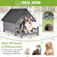 Metal Frame Dog House with Insulated Liner for Indoor & Outdoor Use - Large Dog Kennel with Weatherproof Roof & Foot Pads for Small, Medium & Large Dogs(Grey)