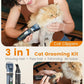 oneisall Cat Clippers and Paw Trimmer 3 in 1 Cat Grooming Kit,Cat Clippers for Matted Hair,Cordless Kitty Shaver for Matted Long Hair,2 Speed Pet Clippers