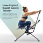Sunny Health & Fitness Row-N-Ride PRO, Full Body Combo Squat Machine w/Optional Resistance Band, Easy Setup Ab Workout Exercise Equipment for Home, Whole Body Cardio, Optional SunnyFit App Connection