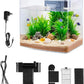 VEVOR Fish Tank Aquarium, 3.5 Gallon Arch Ultra-Clear GPPS Starter Smart Tank Adjustable 3 Color Lighting, Self Cleaning System Fishbowl for Freshwater & Saltwater Fish Home, Office, or Pet Use