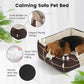 Miguel Washable Dog Bed with Removable Cushion for Small Dogs, Easy to Wash Pet Sofa Bed with Side, Rectangle Bolster Cat Bed Calming Cuddle Puppy Bed with Anti-Slip Bottom, Dark Brown 18 Inch