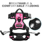 BARKBAY No Pull Dog Harness Front Clip Heavy Duty Reflective Easy Control Handle for Large Dog Walking(Pink camo,L)