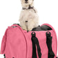 SturdiBag Pro 2.0 Pet Travel Carrier for Cats and Dogs | Soft Sided Pet Carrier Bag with Safety Clips and Seatbelt Straps for Airplane or Car Travel | Cube, Soft Pink