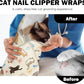 27.6"Cat Grooming Wrap, Self Adhesive Cat Wrap for Cutting Nails, Anti-Escape Calming Cat Swaddle Wrap for Medicine Ear Cleaning, Anti-Scratch Cats Burrito Restraint Blanket, Multifunctional Pet Tool