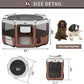 DONORO Dog Playpen 55" Portable Pet Play Pens for Medium Large Dogs, Foldable Exercise Kennel Tent Crate Indoor/Outdoor Travel Camping, Removable Top/Bottom (55"x55"x30"), 8