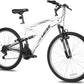 WEIZE Mountain Bike, 26/27.5 inch Outdoor Cycling Bike,18-Speed/High-Carbon Steel/Dual Full Suspension, Adjustable Ergonomic Seat for Men Women Adult, MTB Bicycle with Suspension Fork,Sleek Colors