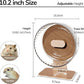 Silent Hamster Wheel 10.5 Inch Dual-Bearings Quiet Running Exercise Wheels with Wood Grain Backboard, Height Adjustable for Syrian Hamsters, Gerbils, Mice, Hedgehog, Lemmings, Warm Brown