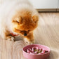 LE TAUCI Ceramic Slow Feeder Dog Bowls Small Breed, 0.6 Cups Dog Food Dish for Fast Eaters, Puzzle Bowl for Small Dogs and Cats,Pink Bloom