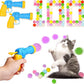 100Pcs Cat Toys Pom Pom Balls with 2 Launchers Set, Interactive Cat Toy Stuff for Indoor Both Adult & Kitten Toys