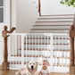 Cumbor 29.7-54.2" Wide Baby Gate for Stairs, Mom's Choice Awards Winner-Self Closing Dog Gate Indoor for Doorways, No Drilling Pressure Mounted Pet Gates for Kids, Easy Walk Through Safety Gate, White
