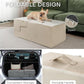Dog Stairs for High Bed, Dog Steps for Bed Couch Sofa, 35D Foam Extra Wide Pet Steps for Small Dogs and Cats, Pet Stairs with Non-Slip Bottom Beige, 4 Steps