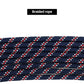 QWORK Adjustable Horse Training and Lunging Aid with Rear Fleece Cover, Navy/Red, Encourages Proper Head Carriage and Comfortable Stretching, Durable Braided Nylon Rope with Metal Clips,