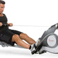 Sunny Health & Fitness Flip & Foldable Rowing Machine for Home w/Extended Slide Rail, Full-Body Workout, Low-Impact, Optional Extra Long Rail, Quiet Rail Cover, Water Motion and Free SunnyFit App