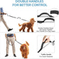 Hands Free Dog Leash with Pouch, Double Leash for Two Dogs, Retractable Bungee with Double Padded Handles, Dog Waist Leash for Dog Walking,Dog Walking Accessories,Black Grey