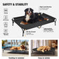 Veehoo Cooling Elevated Dog Bed, Guardrail Raised Pet Cot, Indoor & Outdoor XXL Pet Bed with Washable & Breathable Teslin Mesh, Non-Slip Feet, Dog Couch Bed, 62.5" x 37", Black