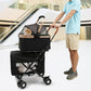 Double Pet Stroller for Dogs and Cats, Foldable Dog Stroller Travel Carriage with Detachable Carriers, Safety Belts, and 4 Lockable Wheels for Small to Medium Pets (Black)