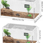 Acrylic Tarantula Enclosure, Reptile Terrarium Breeding Tank w/Temperature Hygrometer,Habitat Reptiles Feeding Box Isopod Terrarium Cage for Insect Lizard Home Office (Reptile-Tank-L(No Tray))
