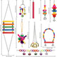 Bird Toys for Conures with Colorful Ladder Hammock Bird Cage Accerious Bird Perch Stand Chewing Toys Hanging Bell for Parrot Parakeet Cockatiel Lovebirds