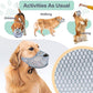 LUCKYPAW Dog Muzzle for Large Medium Small Dogs, Patented Mesh Muzzle to Prevent Biting Chewing Eating, Soft Mouth Guard with Front Opening Design for Drinking Panting(Grey, M)