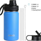 DRINCO Stainless Steel Water Bottle Spout Lid Vacuum Insulated Double Wall Water Bottle Wide Mouth (40oz 32oz 22oz 18oz 14oz) Leak Proof Keeps Cold or Hot (14 oz, 14oz Royal Blue)